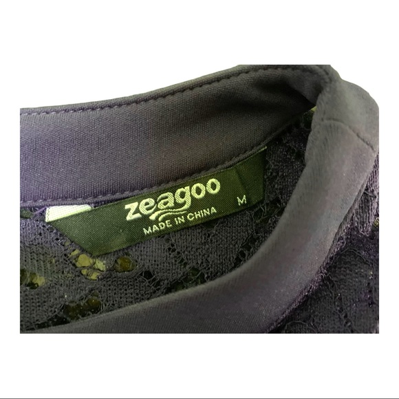 Navy Dress Juniors size Medium Lace and Polyester - Picture 4 of 5